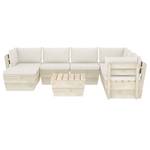 Garten-Lounge-Set (8-teilig) 3016490-18 Weiß - Holzwerkstoff - Holzart/Dekor - 60 x 30 x 60 cm