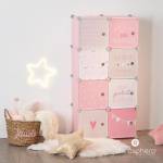 Schrank für Kinderzimmer Pink - Kunststoff - 64 x 124 x 32 cm