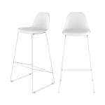 Tabouret de bar Leni (Lot de 2) Blanc