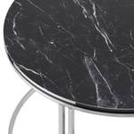 Table basse Aulum ronde Imitation marbre noir
