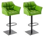 Tabouret de bar Damaso Lot de 2 Vert - Noir