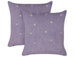 Kissen 2er Set LAVATERA Violett - Textil - 45 x 7 x 45 cm