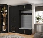 Garderobe Inova 3 Z12 Schwarz - Gold - Grau - Gold