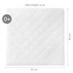 Laufgittermatratze quadratisch Weiß - Textil - 95 x 4 x 95 cm