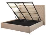 Lit double LUBBON Beige - Argenté - 210 x 144 x 217 cm