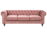 3-Sitzer Sofa CHESTERFIELD Schwarz - Pink - 201 x 70 x 75 cm