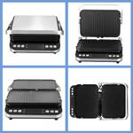 2-in-1 Kontaktgrill / Tischgrill Schwarz - Silber - Metall - 34 x 17 x 36 cm