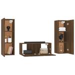 TV-Schrank 3er Set D731 Braun - Holz teilmassiv - 30 x 30 x 80 cm