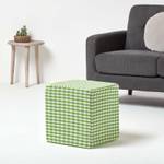 Hocker Ottoman Gingham Bauernkaro Grün