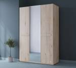 Kleiderschrank Duo Braun - Holzwerkstoff - 135 x 204 x 61 cm