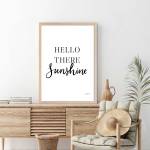 Poster hello there sunshine 40 x 60 cm - Bois massif