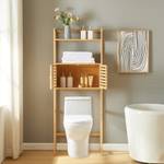 Toilettenregal Haugesund Beige - Bambus - 60 x 158 x 26 cm