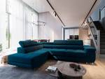 Ecksofa SELVA L-S Blau - Ecke davorstehend links