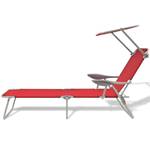 Lit de bronzage d'extérieur 3004846 Rouge - Métal - 58 x 27 x 189 cm