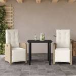 Bistro-Set-k239 ( 3-tlg ) Beige - Massivholz - Höhe: 1 cm