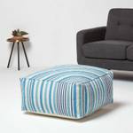 Designer Hocker Pouf Selam aqua weiß 60 x 30 x 60 cm