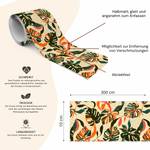 Bande Décorative Feuilles De Monstera Beige - Noir - Vert - Orange - Papier - Textile - 10 x 300 x 300 cm