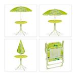 Chaises table enfants avec parasol Vert