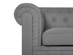 Fauteuil CHESTERFIELD Gris - Gris lumineux - Chêne foncé - 112 x 79 x 85 cm