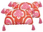 Kissen 2er Set FRAKSINUS Pink - Rot - Weiß - Naturfaser - 50 x 4 x 30 cm