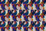 Fototapete Mia Walls by Patel Schwarz - Blau - Orange - Kunststoff - Textil - 400 x 270 x 0 cm