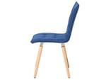 Chaise de salle à manger BROOKLYN Bleu - Marron - Textile - 42 x 88 x 51 cm