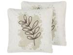 Kissen 2er Set CALENDULA Beige - Braun - Textil - 45 x 10 x 45 cm