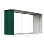 Abri de stockage de bois Vert - Métal - 330 x 153 x 330 cm