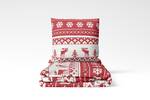Flanell Bettwäsche Weihnachten Rot - Textil - 155 x 220 x 1 cm
