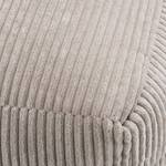 Pouf carré en tissu velours cotelé Gris - Textile - 57 x 34 x 57 cm