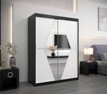 Armoire à portes coulissantes Boliwia Noir - Blanc - Largeur : 150 cm - 2 porte