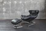 Fauteuil de relaxation ROWE cuir Noir