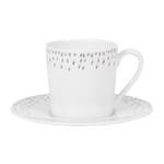 Tasse à café et sa sous-tasse Éole 12 cl Blanc - Porcelaine - 6 x 6 x 6 cm