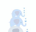 Elefanten Kinderzimmertapete Blau Grau