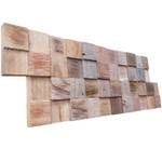 Wandverkleidung Natural Cube Braun - Massivholz - 18 x 2 x 50 cm