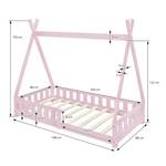 Lit d'enfant Tipi 80x160cm rose Rose foncé - Rosé