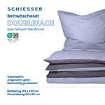 Wende-Bettwäscheset Renforcé Doubleface Hellblau - Nachtblau - 155 x 220 cm