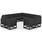 Salon de jardin 3009710-2 (lot de 11) Anthracite - Noir