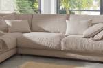 Sofa MADELINE Ecksofa Cord Taupe - Ecke davorstehend links