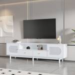 TV-Lowboard Coeus Ⅶ Weiß - Holzwerkstoff - Metall - Massivholz - Holzart/Dekor - 40 x 56 x 180 cm