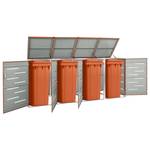 Mülltonnenbox 3010469-4 Orange - Metall - 78 x 113 x 277 cm