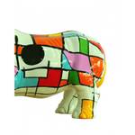 Statue rhinocéros blanc multicolore Porcelaine - 54 x 24 x 18 cm