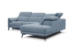 Ecksofa Scala (5-Sitzer mit Relax) Blau - Ecke davorstehend rechts