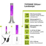 Lavalampe YVONNE Violett - Rot - Silber - Glas - Metall - 13 x 37 x 13 cm