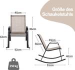 Schaukelstühle atmungsaktiv (2er Set) Braun - Textil - 62 x 86 x 91 cm