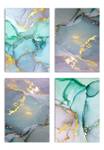 Aquarell Gold Poster Set Papier - 70 x 50 x 70 cm