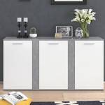 Sideboard Novelli mit 3 Türen Beton Dekor - Weiß