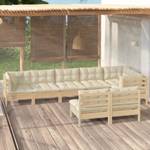 Garten-Lounge-Set Weiß - Massivholz - 64 x 63 x 64 cm