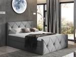 Boxspringbett Crystal Lux Grau - Breite: 187 cm