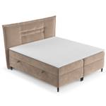 Boxspringbett Koussi II Taschenfederkern Hellbraun - Breite: 180 cm